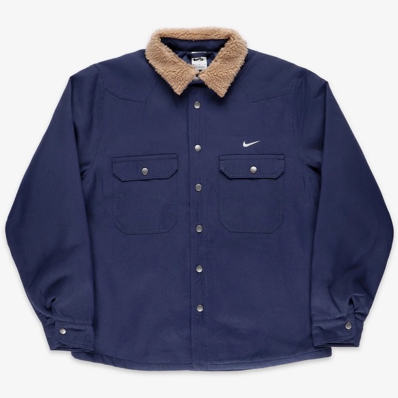 New!🍁Nike SB Men’s Flannel Midnight Navy Jacket - Picture 6 of 16